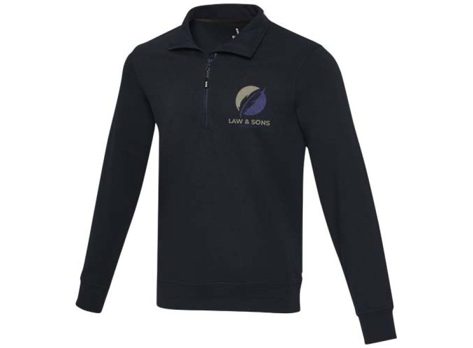 Maglione con cerniera a un quarto in tessuto riciclato unisex Aware™ Tin 