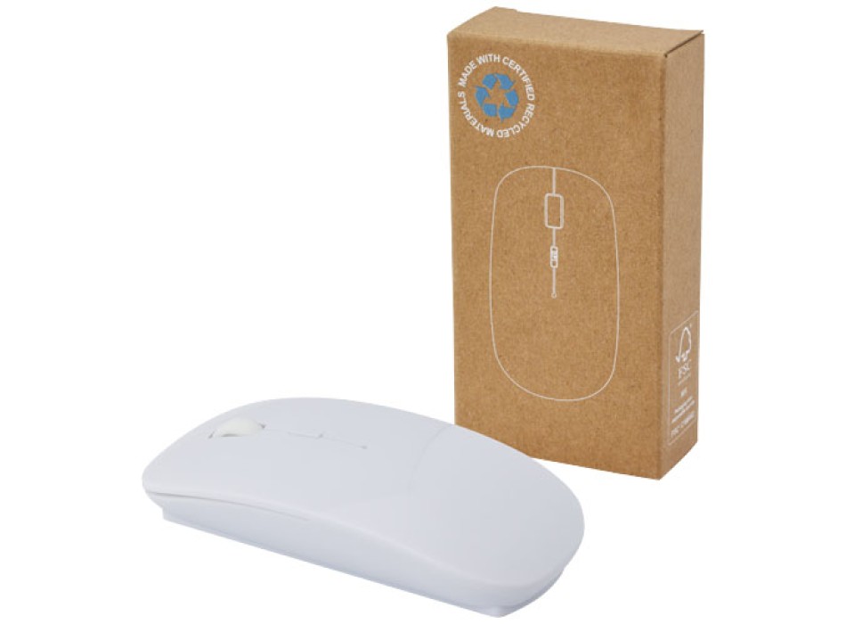 Mouse wireless in plastica riciclata certificata RCS Menlo 