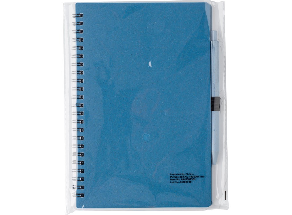 Notebook in fibra di grano con penna Massimo