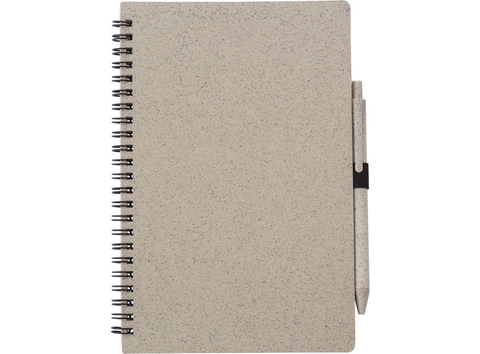 Notebook in fibra di grano con penna Massimo