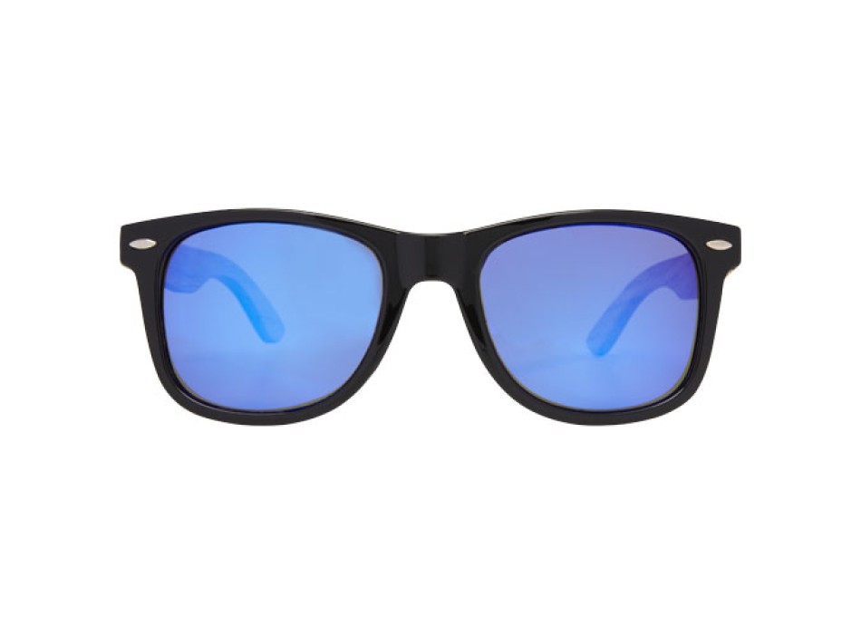 Occhiali da sole Hiru con lenti polarizzate e specchiate in PET riciclato/legno con confezione regalo