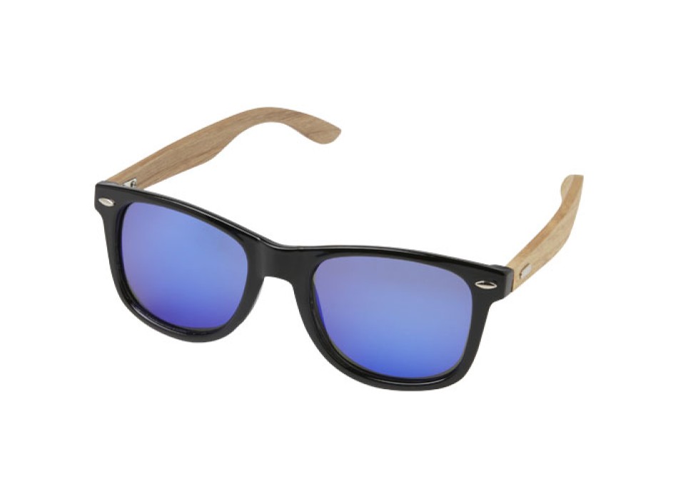 Occhiali da sole Hiru con lenti polarizzate e specchiate in PET riciclato/legno con confezione regalo