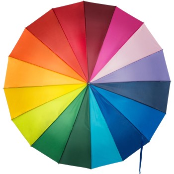 Ombrello arcobaleno 16 pannelli, in poliestere 190 T Haya