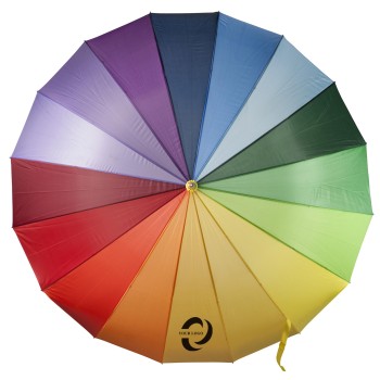 Ombrello arcobaleno 16 pannelli, in poliestere 190 T Haya
