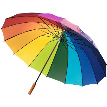 Ombrello arcobaleno 16 pannelli, in poliestere 190 T Haya