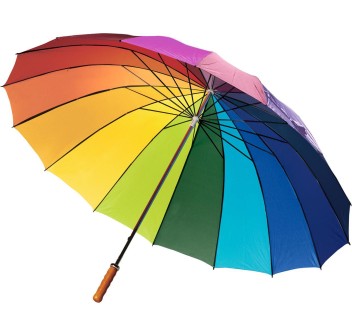 Ombrello arcobaleno 16 pannelli, in poliestere 190 T Haya