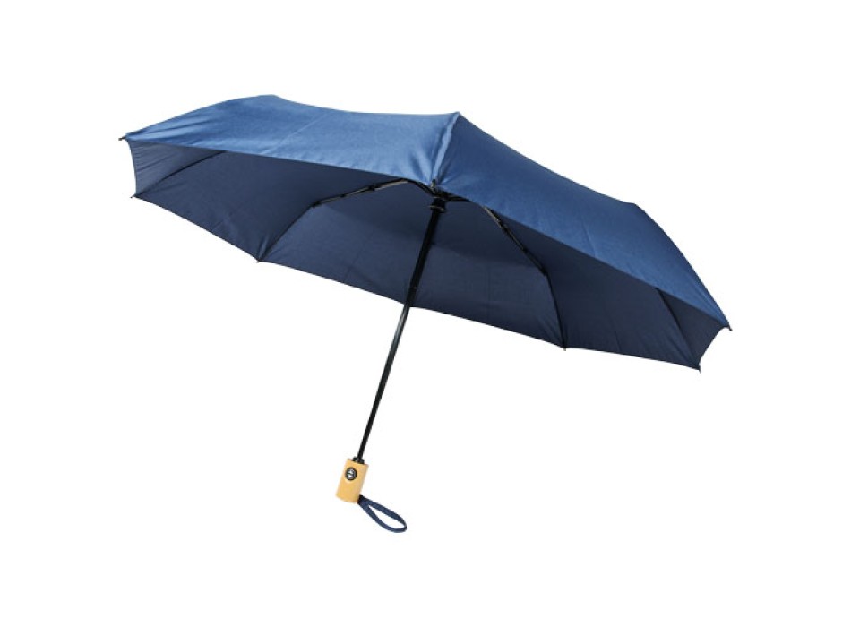 Ombrello pieghevole Bo da 21" ad apertura/chiusura automatica in PET riciclato