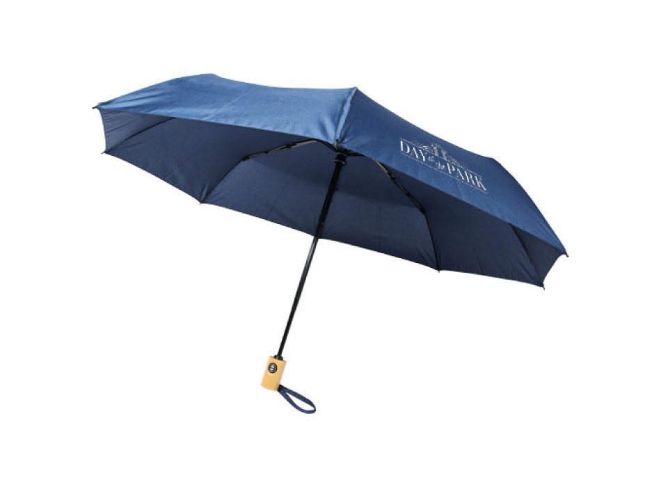 Ombrello pieghevole Bo da 21" ad apertura/chiusura automatica in PET riciclato