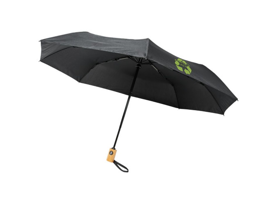 Ombrello pieghevole Bo da 21" ad apertura/chiusura automatica in PET riciclato