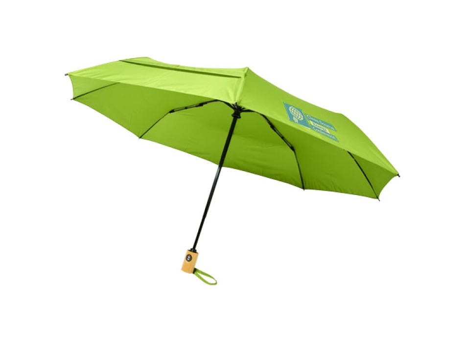 Ombrello pieghevole Bo da 21" ad apertura/chiusura automatica in PET riciclato
