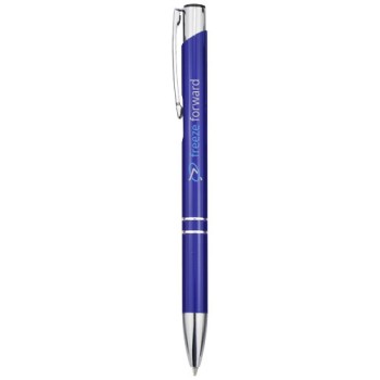 Penna a sfera a scatto Moneta in alluminio (inchiostro blu)