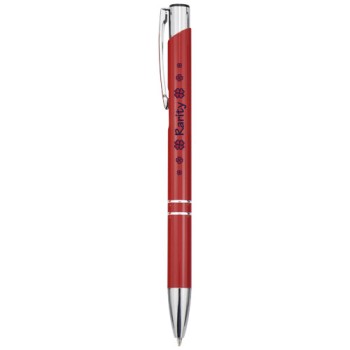 Penna a sfera a scatto Moneta in alluminio (inchiostro blu)