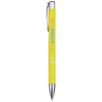 Penna a sfera a scatto Moneta in alluminio (inchiostro blu)