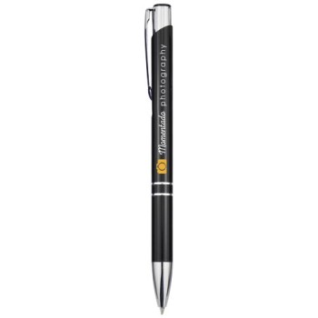 Penna a sfera a scatto Moneta in alluminio (inchiostro nero)