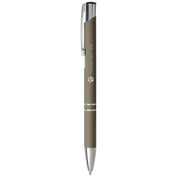 Penna a sfera a scatto Moneta soft touch (inchiostro nero)