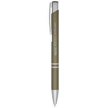 Penna a sfera a scatto Moneta soft touch (inchiostro nero)
