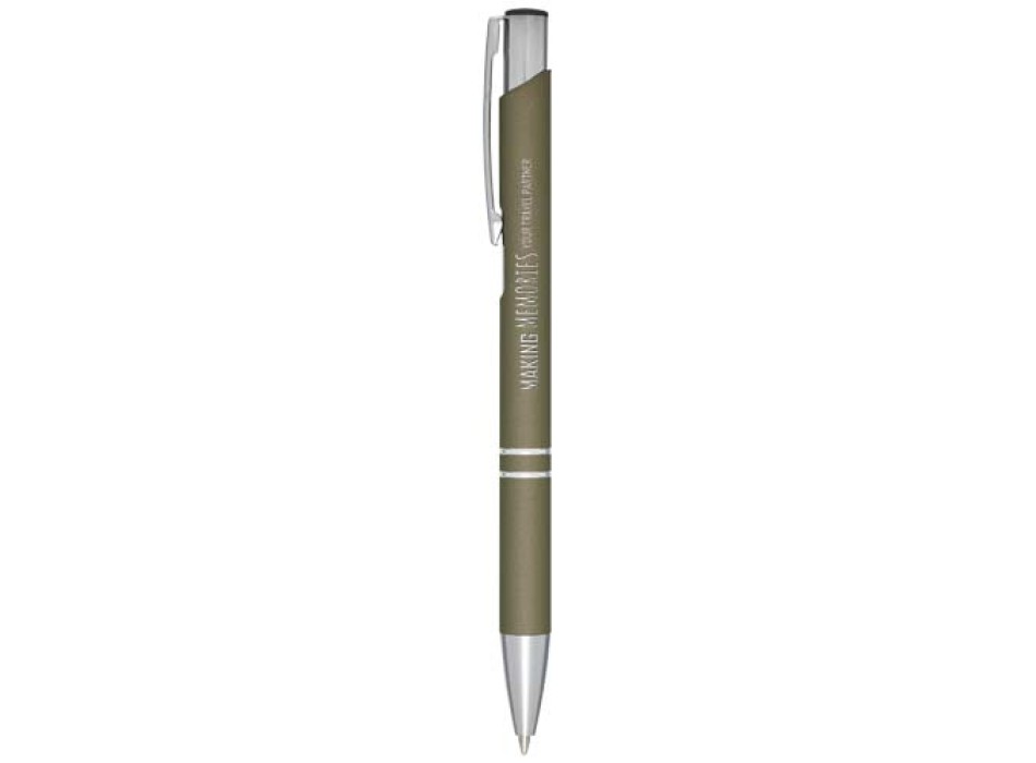 Penna a sfera a scatto Moneta soft touch (inchiostro nero)