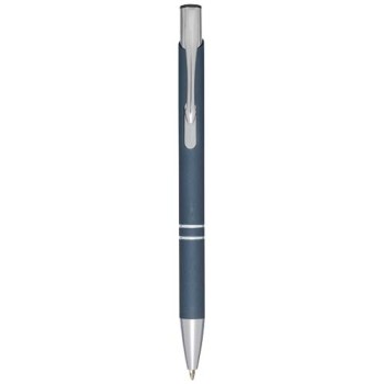 Penna a sfera a scatto Moneta soft touch (inchiostro nero)