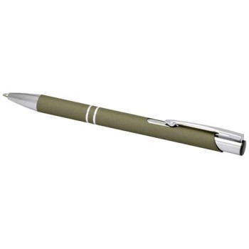Penna a sfera a scatto Moneta soft touch (inchiostro nero)