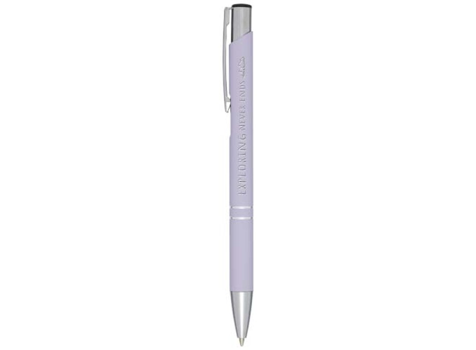 Penna a sfera a scatto Moneta soft touch (inchiostro nero)