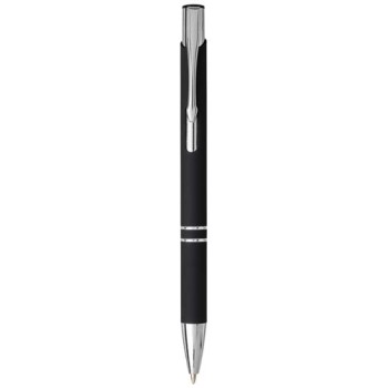 Penna a sfera a scatto Moneta soft touch (inchiostro nero)