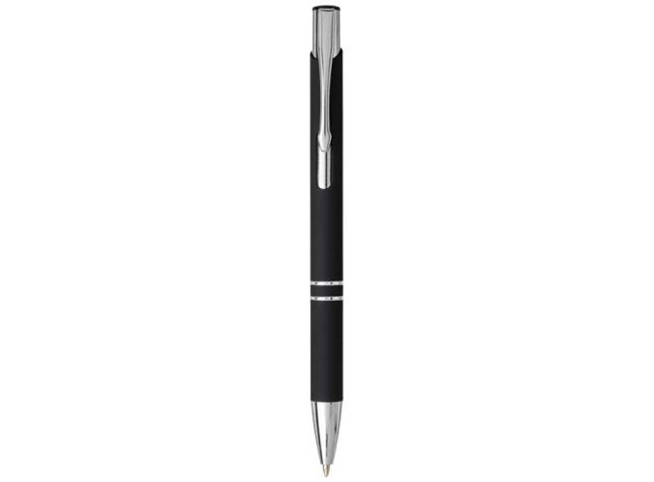 Penna a sfera a scatto Moneta soft touch (inchiostro nero)