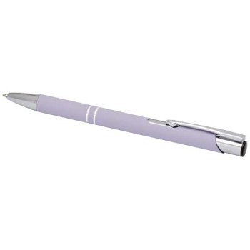 Penna a sfera a scatto Moneta soft touch (inchiostro nero)