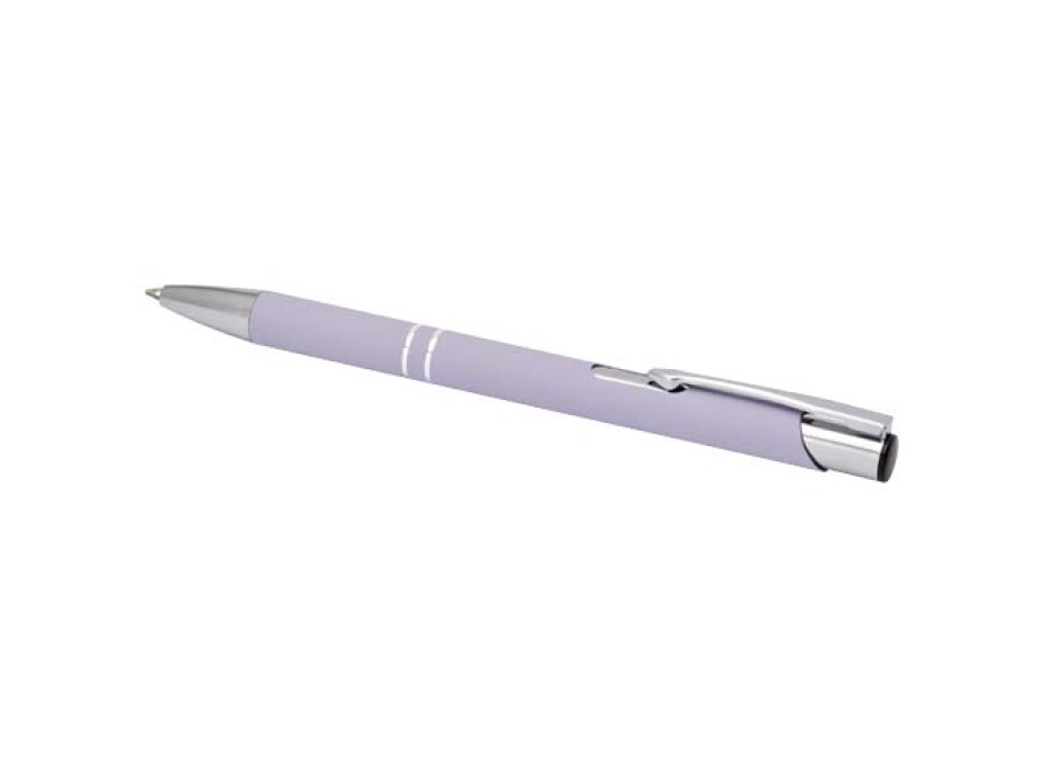 Penna a sfera a scatto Moneta soft touch (inchiostro nero)