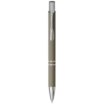 Penna a sfera a scatto Moneta soft touch (inchiostro nero)