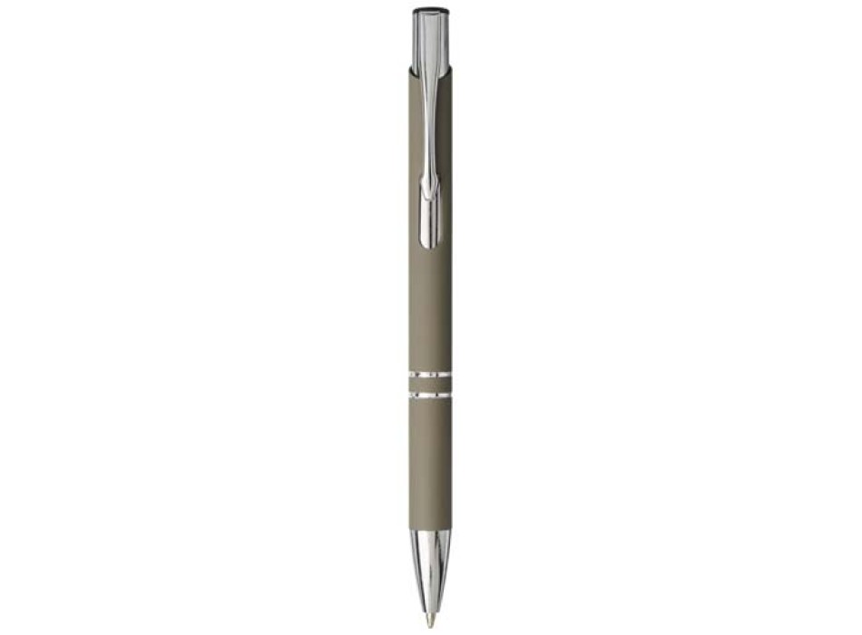 Penna a sfera a scatto Moneta soft touch (inchiostro nero)