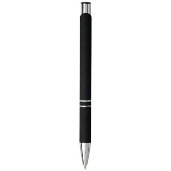 Penna a sfera a scatto Moneta soft touch (inchiostro nero)
