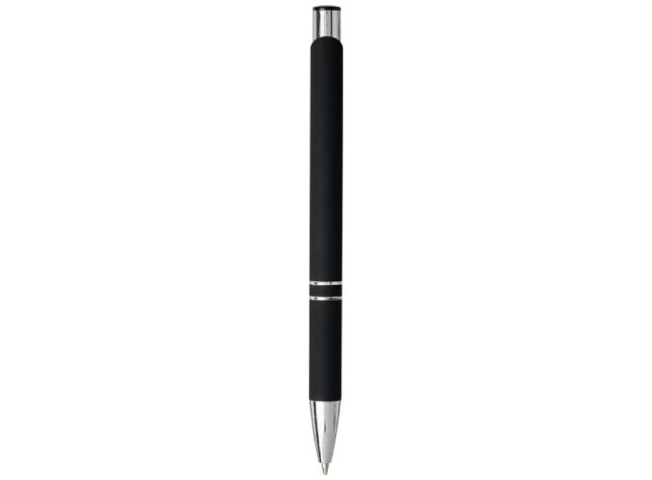 Penna a sfera a scatto Moneta soft touch (inchiostro nero)