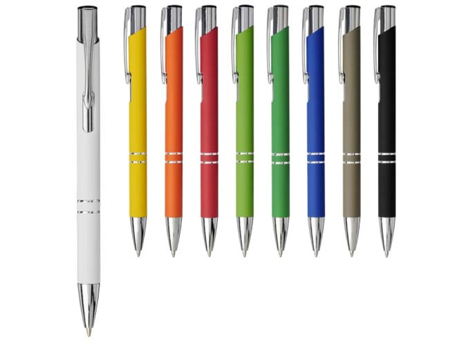 Penna a sfera a scatto Moneta soft touch (inchiostro nero)