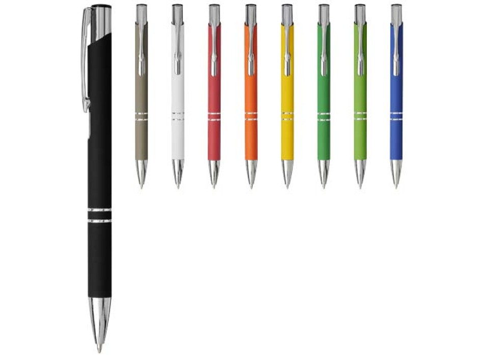Penna a sfera a scatto Moneta soft touch (inchiostro nero)