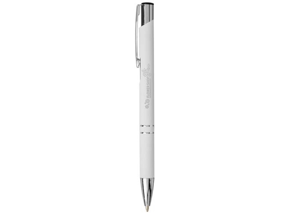 Penna a sfera a scatto Moneta soft touch (inchiostro nero)