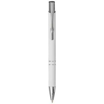 Penna a sfera a scatto Moneta soft touch (inchiostro nero)