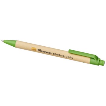 Penna a sfera Berk in cartone riciclato e plastica derivata dal mais (inchiostro nero)