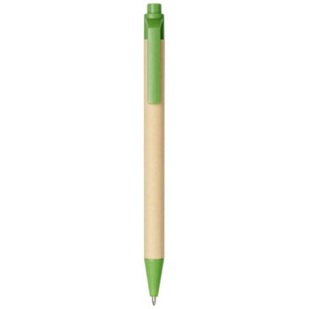 Penna a sfera Berk in cartone riciclato e plastica derivata dal mais (inchiostro nero)