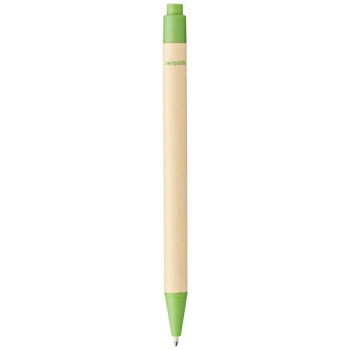 Penna a sfera Berk in cartone riciclato e plastica derivata dal mais (inchiostro nero)
