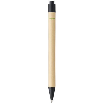 Penna a sfera Berk in cartone riciclato e plastica derivata dal mais (inchiostro nero)