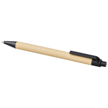 Penna a sfera Berk in cartone riciclato e plastica derivata dal mais (inchiostro nero)