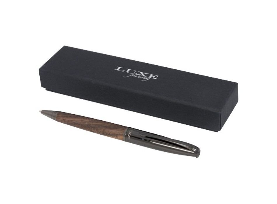 Penna a sfera con serbatoio in legno Loure (inchiostro nero)