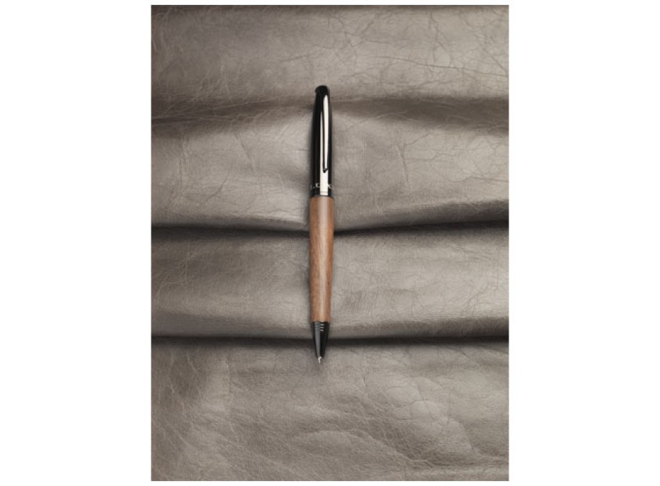 Penna a sfera con serbatoio in legno Loure (inchiostro nero)