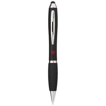 Penna a sfera con stylus e impugnatura nera Nash (inchiostro nero)