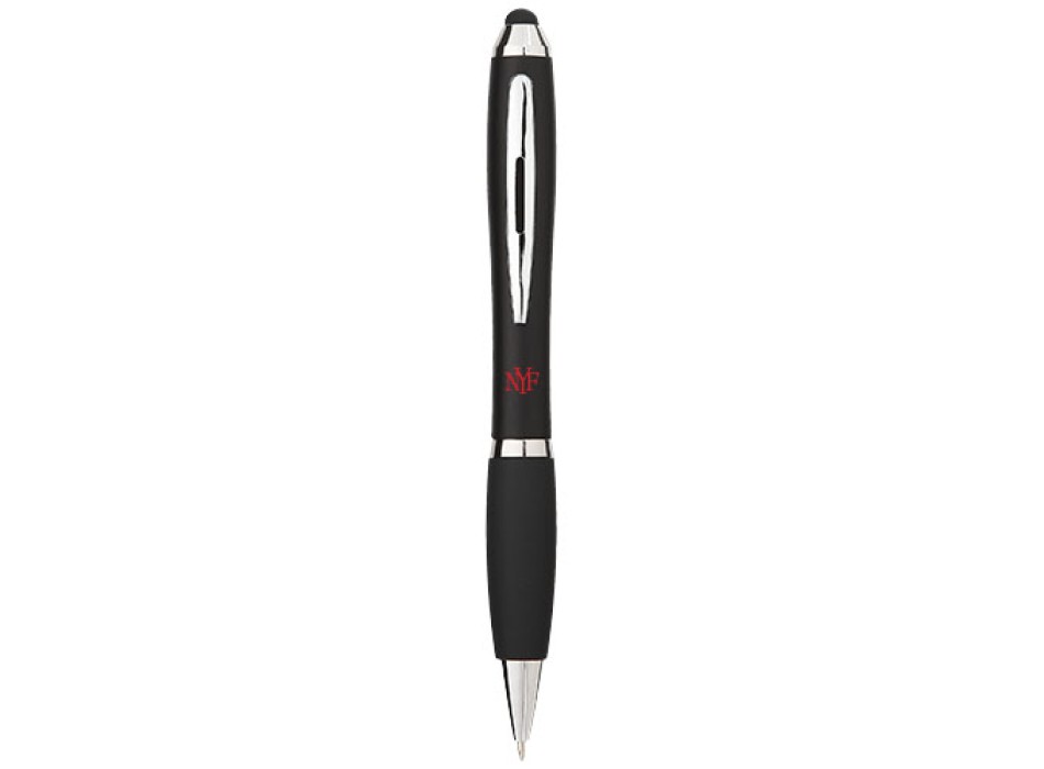 Penna a sfera con stylus e impugnatura nera Nash (inchiostro nero)