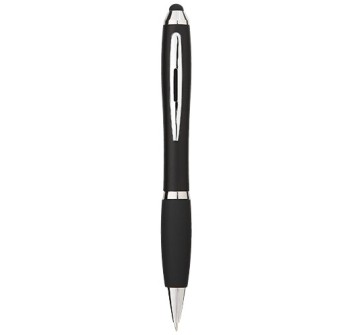 Penna a sfera con stylus e impugnatura nera Nash (inchiostro nero)