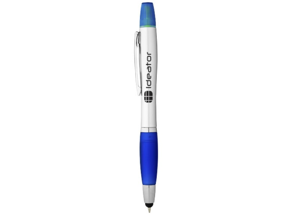 Penna a sfera con stylus ed evidenziatore Nash (inchiostro nero)
