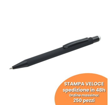 Penna a sfera gommata capacitiva, in alluminio