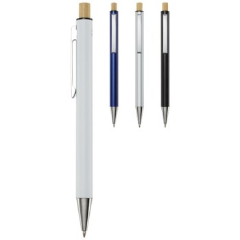 Penna a sfera in alluminio riciclato Cyrus (inchiostro blu)