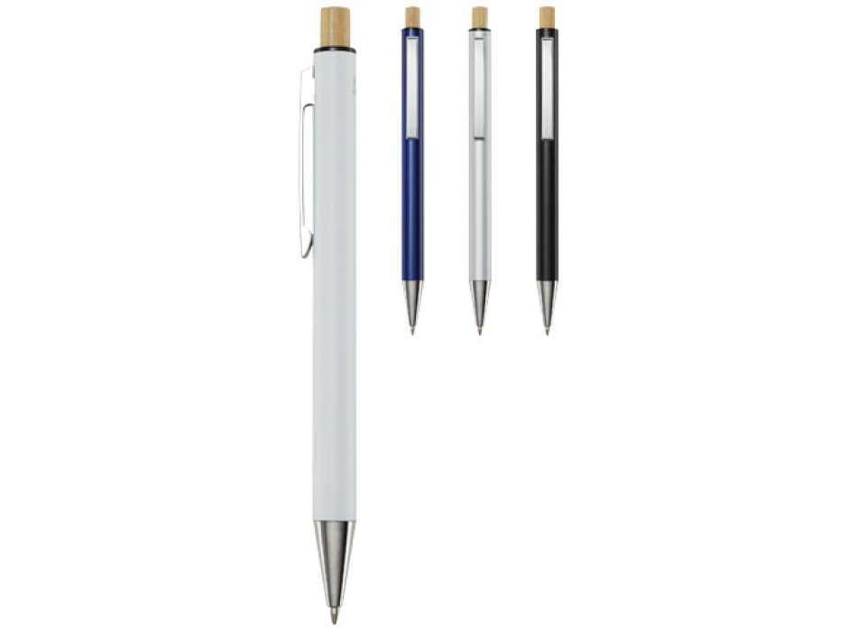 Penna a sfera in alluminio riciclato Cyrus (inchiostro blu)